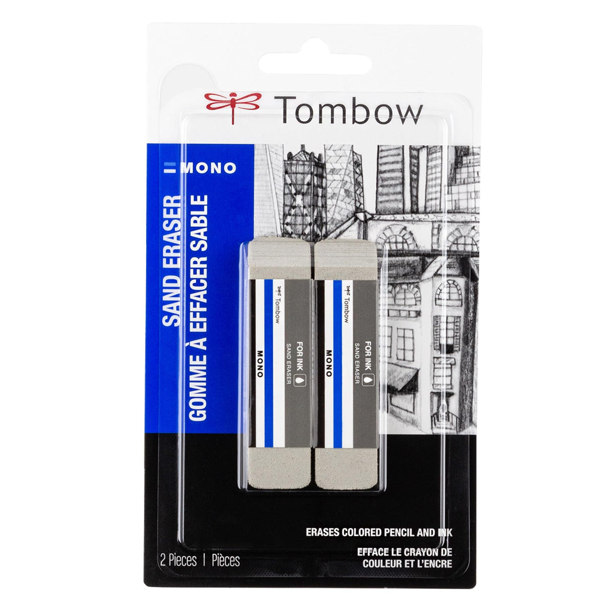 Tombow 67304 Mono Sand Eraser, 2-Pack. Silica Eraser Designed to Remove Colored Pencil and Ink Markings… Tombow
