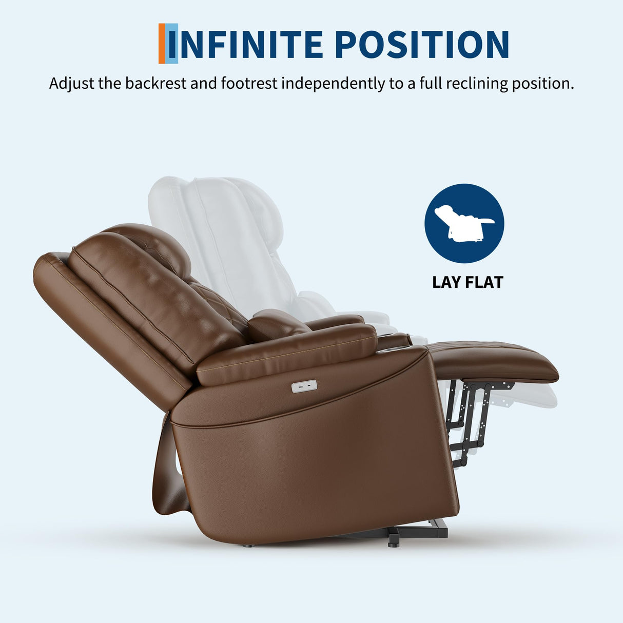 IDEALHOUSE Electric Power Lift Recliner Chair Sofa, Power Lift Chair for Elderly, 3 Positions, Side Pockets, and Cup Holders, USB Ports, Recliner Chair with Remote for Living Room, Brown IDEALHOUSE