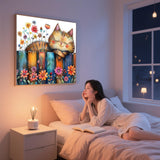ijbnhd Cute Cat Diamond Art Kits for Adults, DIY Cat Diamond Painting Kits for Adults, 5D Flowers Full Drill Gem Art for or Crafts Home Wall Decor Gift 14X14inch ijbnhd