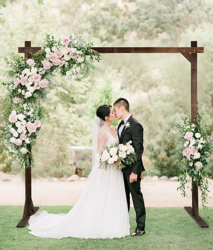 DearHouse Wooden Wedding Arch, 7.2FT Square Wooden Arch for Wedding Wood Arch Wedding Arbor Backdrop Stand for Ceremony Rustic Wedding Birthday Parties Indoor Outdoor Garden Decor - WoodArtSupply