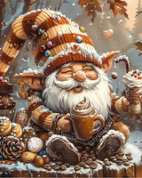 Santa gnome Paint by Numbers Winter Snow Forest DIY Painting by Number on Canvas Christmas gnome Painting by Numbers for Adults and Beginner Holiday Thanksgiving Day Decor 16x20 Inch（Without Frame） Generic