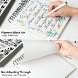 Ohuhu Calligraphy Pens, Brush Chisel Fine 10 Size Tips Pigment Black Ink Hand Lettering Pens Calligraphy Brush Markers for Beginner Handwriting Cardmaking Sketching Drawing Illustration Bullet Journal Ohuhu