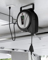 Cecarol Extension Cord Reel 12AWG/3C SJTOW 65FT Retractable Cord with Triple Tap, 15A/ 125V/ 1875W, Slow Retraction Tech, Circuit Breaker, Power Indicator, 180° Swivel (65FT, Black) Cecarol