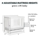 DaVinci Kalani 4-in-1 Convertible Mini Crib in White | Greenguard Gold Certified DaVinci