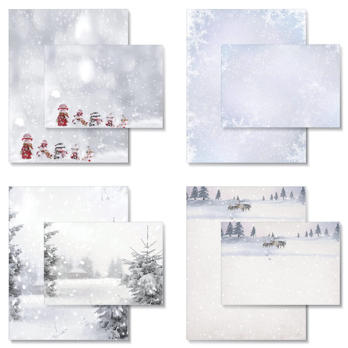 40 Pcs Winter Stationery Paper and Envelopes Set Christmas Stationery Paper Set 8.5 x 11 Inches, 20 Letter Writing Print Paper and 20 Vintage Envelopes Outus