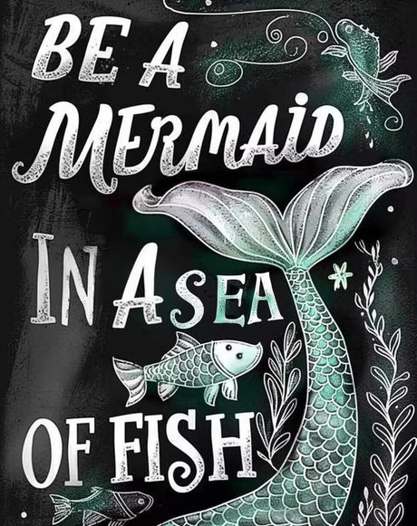 MaiYiYi Fish Diamond Painting by Numbers, 5D Full Round Drill Mermaid Diamond Painting Kit, Crystal Diamonds Dots Arts Crafts Kit for Adults Beginners Home Wall Art Decor (40X30 CM) MaiYiYi