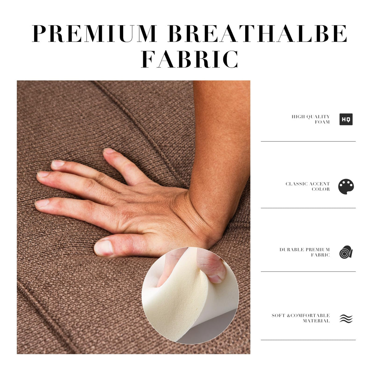 COLAMY Futon Sofa Bed-Fabric Small Couch, Convertible Sofa Bed with 2 Cup Holders, Removable Soft Armrest, Adjustable Backrest for Dorm/Bedroom/College COLAMY