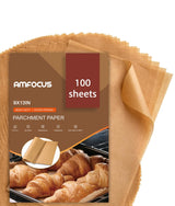 Parchment Paper Sheets, 9x13 In Non-Stick Precut Baking Parchment for Baking, Grilling, Air Fryer, Steaming, and More (Unbleached) - Quarter Sheet Size, Perfect for Bread, Cakes, Cookies, 100PCS Amfocus