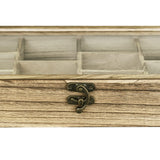 Ikee Design Wooden Collection Display Case with Hinged and Clear Tempered Glass Top, Wall Mounted 10 Slots Wood Display Storage Box for Mini Figures, Collections, Essential Oils, Oak Color Ikee Design