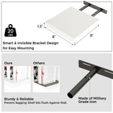 Square Floating Shelves for Wall, 8"W x 8"D x 1.3"H, 3 Pack of Small Wall Mounted Engineered Wood Shelves with Invisible Brackets for Living Room, Bedroom, Bathroom, Kitchen Decor and Storage, White Venusmiles