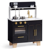 ROBOTIME Play Kitchen for Kids, Wooden Kids Play Kitchen Playset, Toddler Kitchen Pretend Play Set with Marble-Style Countertop, Modern Toy Kitchen for Girls and Boys Ages 3+ ROBOTIME