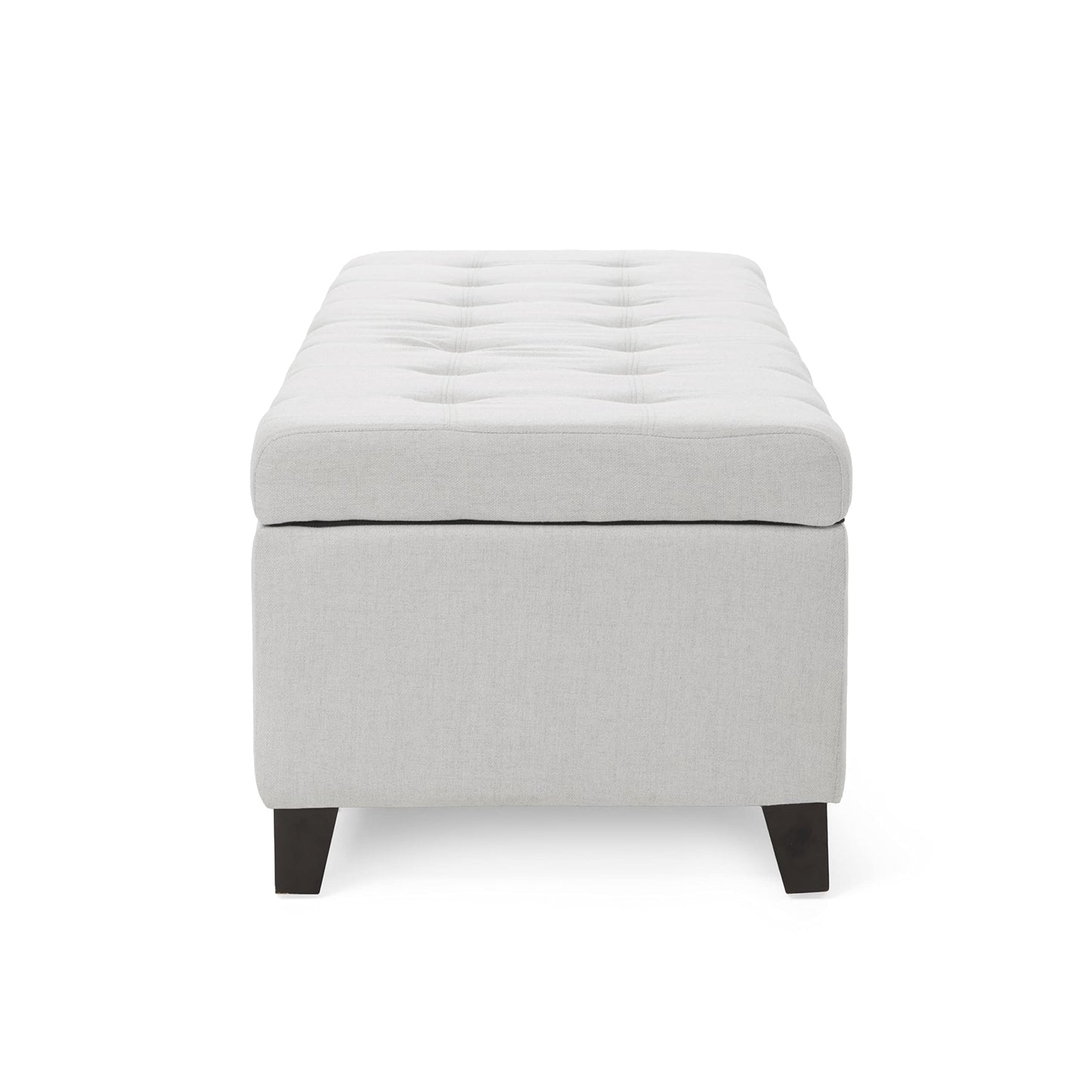 Christopher Knight Home Mission Fabric Storage Ottoman, Light Grey - WoodArtSupply