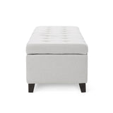 Christopher Knight Home Mission Fabric Storage Ottoman, Light Grey Christopher Knight Home
