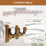 Giassvio Rifle Gun Rack Wall Mount - Wooden Shotgun Hooks Holder Horizontal, Single Gun Display Hanger for Wall, Charcoal Brown Giassvio