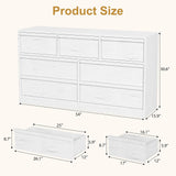 GarveeHome 7 Drawer Dresser for Bedroom, 54in Wide Antique White 7 Chest of Drawers with Large Storage, Wooden Dresser Organizer for Living Room, Nursery, Entryway GarveeHome