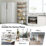 Qiaoxuan 6 Tier Slim Storage Cart with Wheels, Metal Mobile Shelving Unit Organizer Utility Cart for Office Bathroom Kitchen Laundry Room Narrow Places (6inches) Qiaoxuan