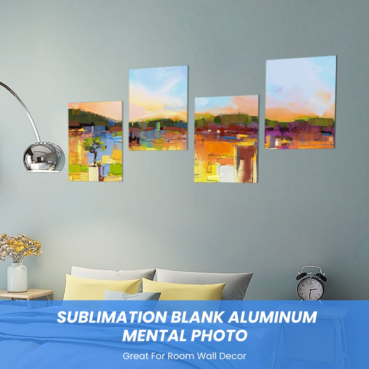 Sublimation Aluminum Blank Metal Photo Sign Blanks Wall Poster Frame Custom Pictures Wall Art for Bedroom Living Room Wedding Baby Pet Family Picture Framed Wall Decor, 11 x 14 Inch, White (4 Pieces) Ferraycle