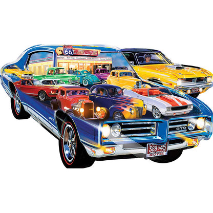 MasterPieces 1000 Piece Jigsaw Puzzle for Adults, Family, Or Youth - Hot Rods Shape - 38.5"x22.6"