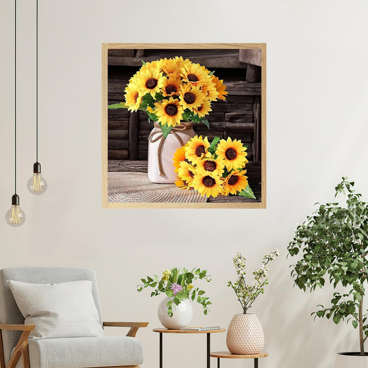 TOPMCYSG Sunflower Flowers Diamond Art Kits for Adults,Round 5D Diamond Painting Kits for Beginners,DIY Full Drill Diamond Dots Paintings Picture Floral Gem Art and Crafts Home Wall Decor 13.8x13.8 in TOPMCYSG