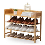 SOBIBO Bamboo Shoe Rack Organizer, 4 Tier Shoe Shelf Storage Organizer, for Entryway, Hallway, and Closet (Nature-31.5) SOBIBO