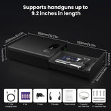 EAMIRUO Biometric Gun Safe for Pistols - Slide-Away Handgun Safe 3 Ways Quick Access with Fingerprint, Password and Key, Drawer Gun Safe for Home Bedsise Nightstand Car EAMIRUO