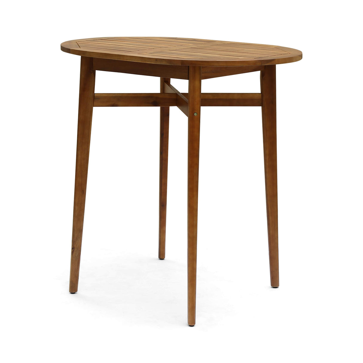 Great Deal Furniture Noble House Stamford Outdoor Acacia Wood Bar Table in Teak Great Deal Furniture