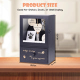 Pet Memorial Shadow Box 9"x13.4" with Deep Drawer, Keepsake Kit and Paw Print Set – Sympathy Display Frame for Dog & Cat in Loving Memory DigNew