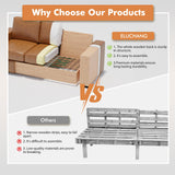 ELUCHANG 85" Luxury 3 Seater Sofa Couch for Living Room, Modern Upholstered Faux Leather Sofas Couches with Extra Deep Seats&Removable Cover, Comfy Sofa Couch for Small Space Apartment Lounge, Brown ELUCHANG