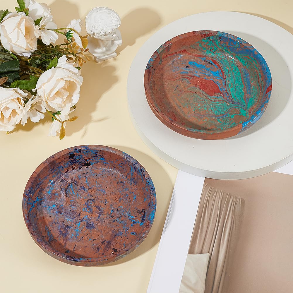 WEBEEDY DIY Water Marble Painting Kit for Adults,2 Sets 5.12 Inch DIY Tray Marbling Paint Art Kit with Instruction for Beginners Creative Arts and Crafts Marbling Paint Kits Wedding Mother's Day Holiday Gift WEBEEDY