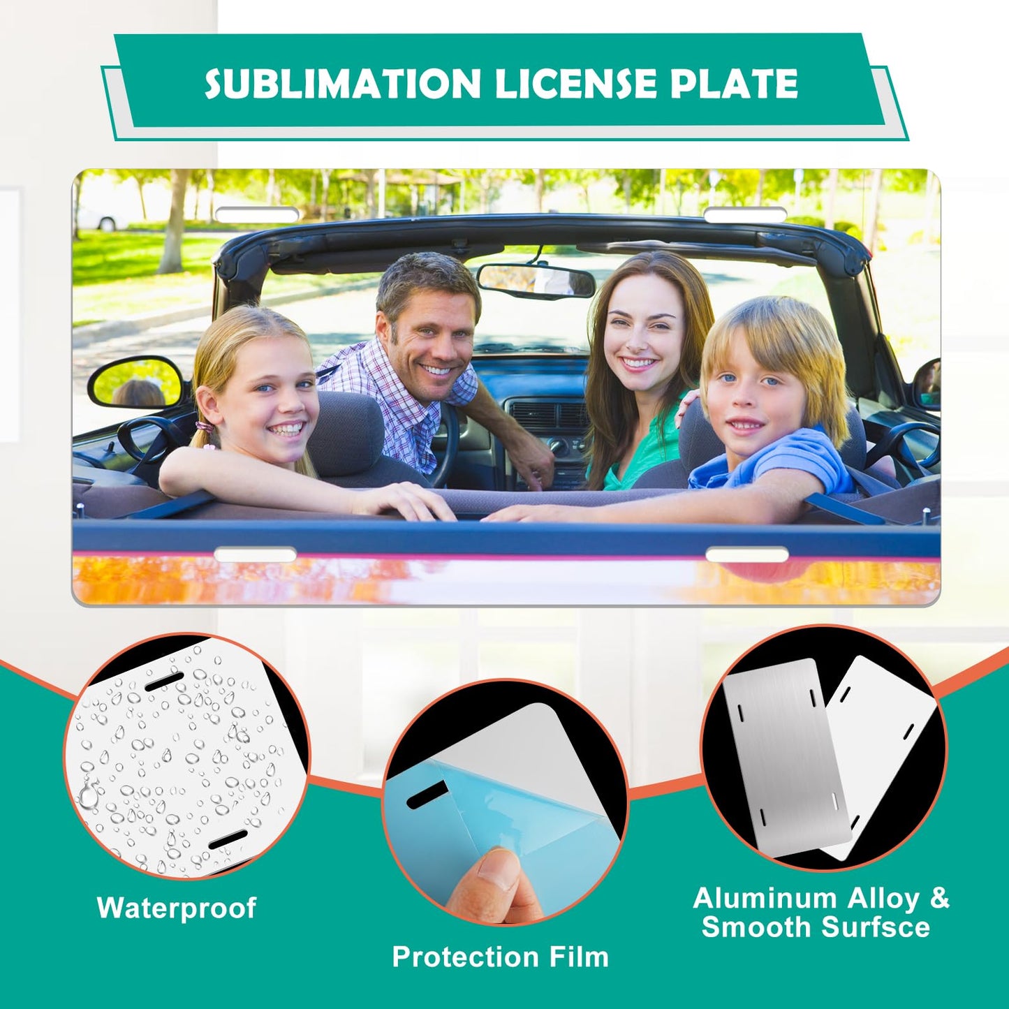 Upspotie 6Pack Sublimation License Plate Blanks, Sublimation Plates Heat Thermal Transfer Sheet DIY Picture, Metal Aluminum Automotive Front License Plate Tag for Personalized Design - White