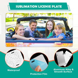 Upspotie 6Pack Sublimation License Plate Blanks, Sublimation Plates Heat Thermal Transfer Sheet DIY Picture, Metal Aluminum Automotive Front License Plate Tag for Personalized Design - White Upspotie