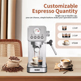 YASHE Espresso Machines 20 Bar, Upgraded 1350W Espresso Maker with Milk Frother Steam Wand and 37.2oz Removable Water Tank, Semi-Automatic Steam Espresso Coffee Maker, Cappuccino Machine for Home YASHE