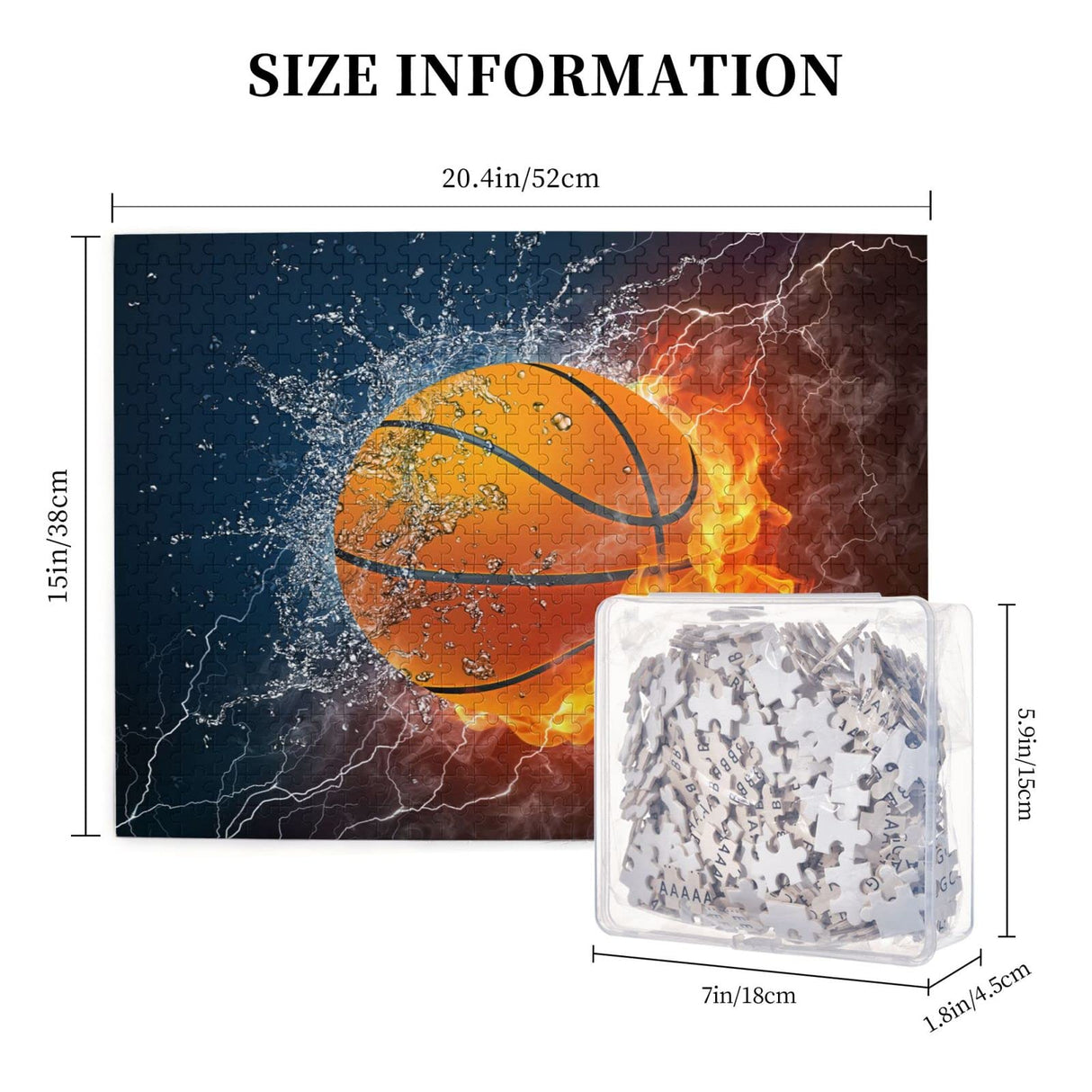 Wooden Jigsaw Puzzles 500 Piece Basketball Fire Intellective Game for Teens Modern Stylish Nice Collection Home Decoration Futterya