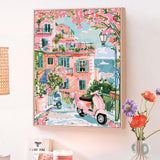 JATOK Paint by Numbers Kit for Adults Beginners, Landscape DIY Easy Acrylic Oil Painting by Numbers on Canvas, Paint-by-Numbers Drawing Kits for Gift Home Wall Decor Without Frame 16x20in JATOK