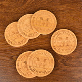Personalized Coasters, Custom Engraved Coasters, Bamboo Coasters for Drinks, Monogram Coasters with Holder, Great Gifts for Relatives, Friends or Yourself (M, Set of 4) Mojia