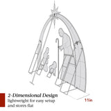 Best Choice Products 4.5ft Lighted 2D Outdoor Nativity Scene, Christmas Arch Holy Family Yard Decoration w/ 115 LED Lights, Stakes, Zip Ties Best Choice Products