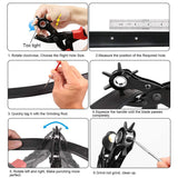 Leather Hole Punch Tool Set, Belt Hole Puncher Kit, Professional Puncher for Belt, Saddle, Dog Collars, Watch Strap, Shoe, Fabric, Paper, Craft Projects, Easily Punches Perfect Round Holes YIDAAN