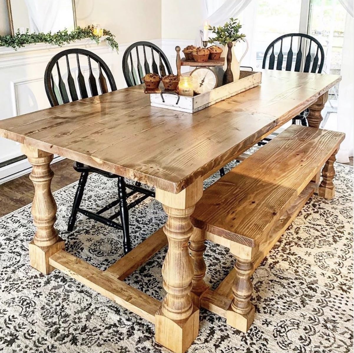 CAROLINA LEG CO. Pine Monastery Chunky Bench Legs - Set of 4 - Coffee Table Legs - Dimensions: 3.5" x 16" CAROLINA LEG CO.