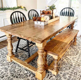 CAROLINA LEG CO. Pine Monastery Chunky Bench Legs - Set of 4 - Coffee Table Legs - Dimensions: 3.5" x 16" CAROLINA LEG CO.