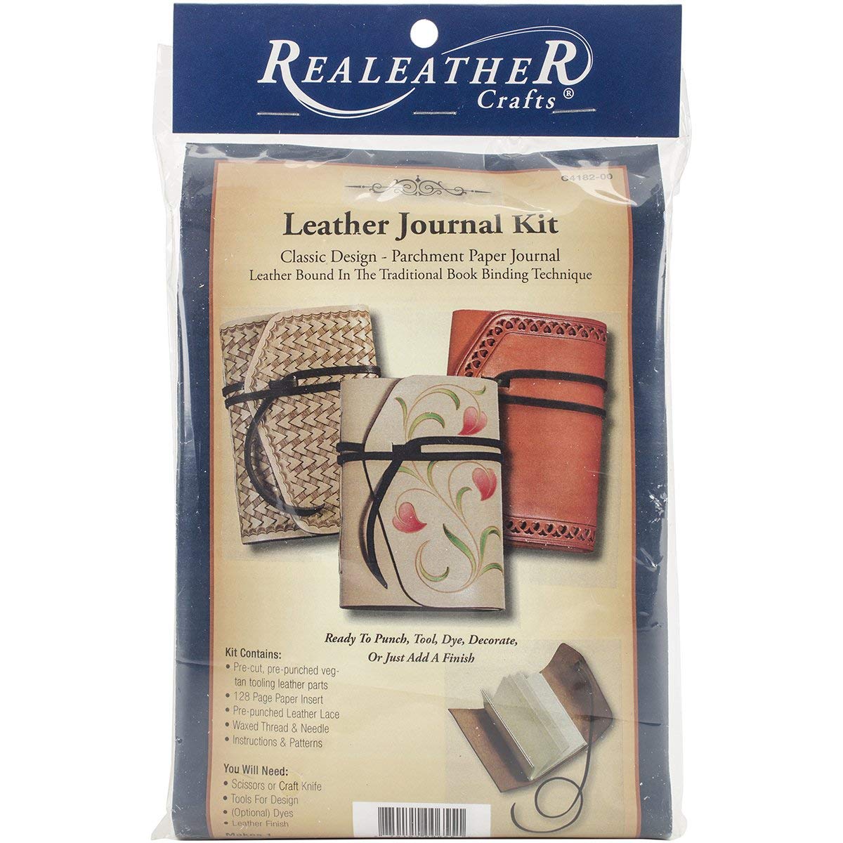 Realeather C4182-00 Journal Leathercraft Kit, 4.5" x 6", Natural , 1-Kit Realeather