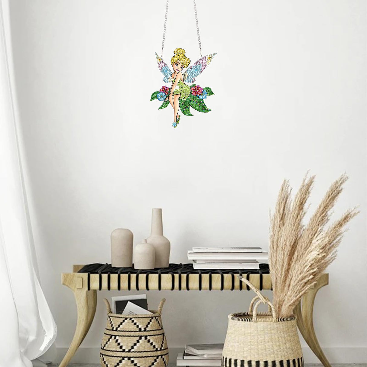 TDFERAN Diamond PaintingPendant Diamond Art Jewelry DIY Fairy Diamonds Art Decoration Kit Garden Window Pendant, Gem Art Hanging Wall Home Window Decoration Adult Digital Painting Crafts TDFERAN