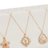 Yoimori Necklace Holder, 3 Tier Necklace Organizer Stand with White Velvet, Wood Necklace Display Stands for Selling, Jewelry Display Stand for 72 Necklaces Bracelets (Brown) Yoimori