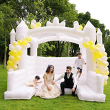 FINCOME White Bounce House, 13x13ft Inflatable Bounce House with Blower, Commercial Bounce Castle Large Bouncer Jumping Bouncy House for Kids Adults Wedding Birthday Party Celebrations Indoor Outdoor FINCOME