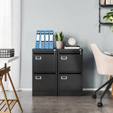 MIIIKO 2 Drawer File Cabinet, Metal Vertical Filing Cabinets with Lock, Home Office File Folders Storage Cabinet for Letter Legal A4 File Size MIIIKO