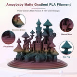 Amoybaby Matte Rainbow PLA 3D Printer Filament, Multi-Color Changing PLA Filament 1.75mm, Matte Finish&High Precision 3D Printing Filament, 1kg Spool Solar Horizon, Fits for Most FDM 3D Printers Amoybaby