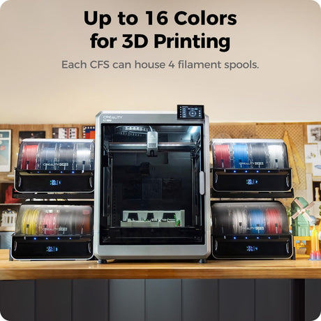 Official Creality CFS, Multi Color 3D Printer Automatically Filament System, Anti-Moisture Filament Storage, Supports 16 Color Printing for K1 Series CFS Upgrade Kit/K1 MAX/K1 SE/K1C/K2 Plus/Hi Creality