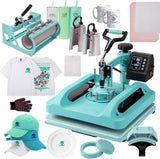 DAVACE Pro Sublimation Printer 15x15in 8in1 Pro Heat Press 30oz Tumbler CISS Blank Materials Combo Kit DAVACE