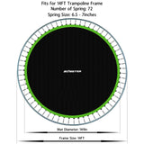 Zoomster Replacement Jumping Mat, Fits 14FT Round Trampoline Frame with 72 V-Hooks, Using 6.5-7" Springs 149" Premium Trampoline Mat (Spring not Included) Zoomster