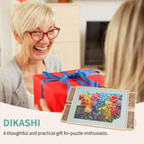 DIKASHI 1500 Pieces Tilting & Rotating Puzzle Board, 34.25" × 25.2", Portable Jigsaw Puzzle Table for Adults with 4 Drawers & Protective Cover, Ideal Gift for Mum DIKASHI