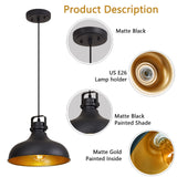 ALAISLYC Black Farmhouse Pendant Lights Matte Pendant Lighting for Kitchen Island Industrial Adjustable Height Vintage Dome Hanging Light Fixtures for Barn, Dining Room 3 Packs ALAISLYC